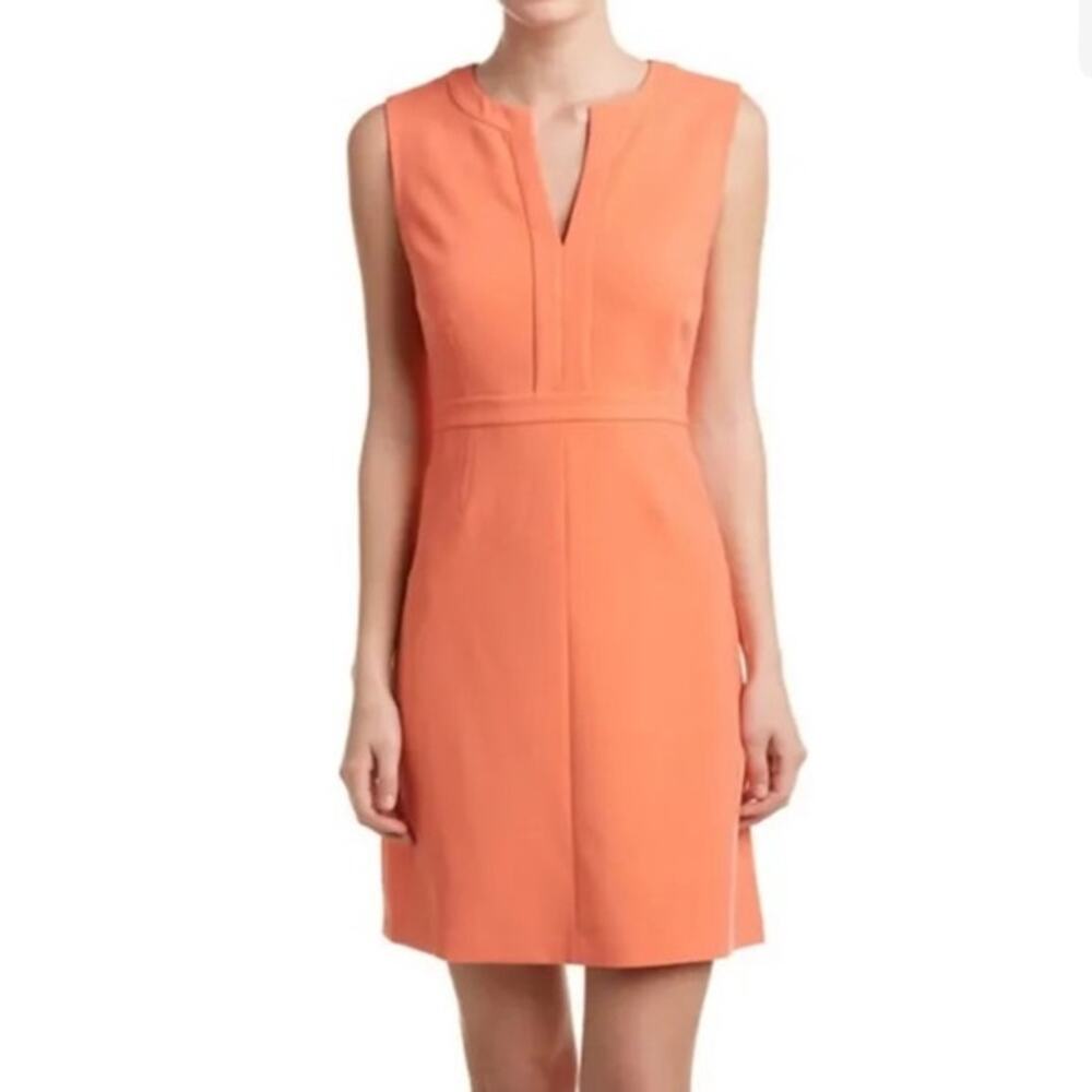 Diane Von‎ Furstenberg Womens Fleur Sheath Dress Size 8 Coral Sleeveless NEW